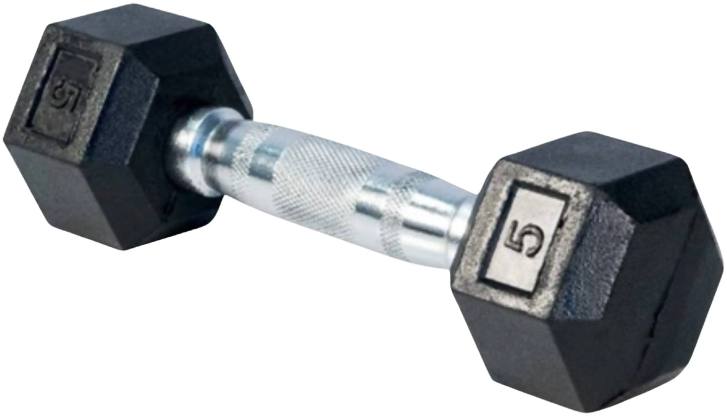 French Fitness Rubber Coated Hex Dumbbell Set 5-100 lbs (New) Image 2
