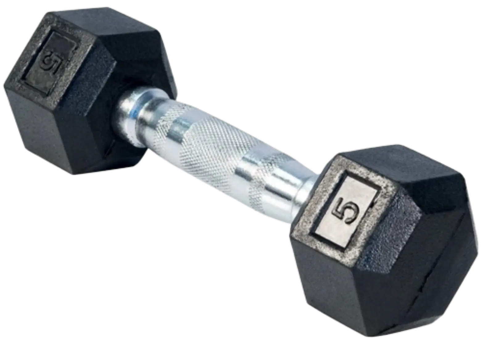 French Fitness Rubber Coated Hex Dumbbell 5 lbs - Single (New) Image