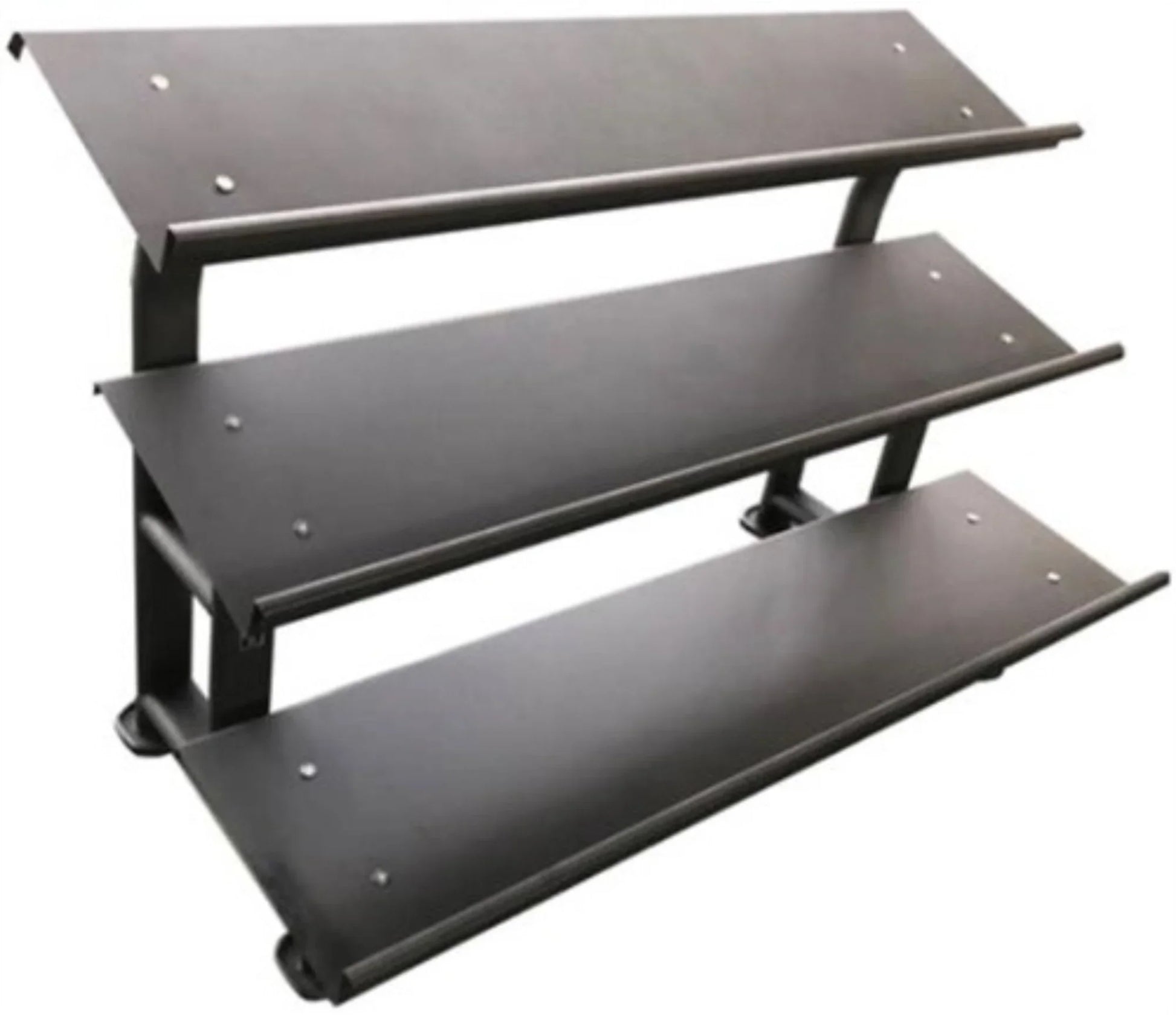 French Fitness Rubber Hex Dumbbell Set 5 to 75 lbs w/Bench + 3 Tier Dumbbell Rack (New) Image 4