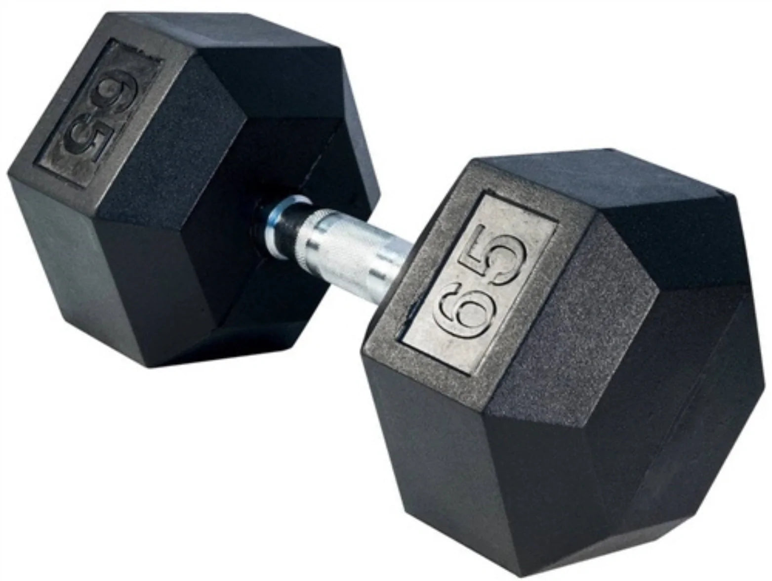 French Fitness Rubber Coated Hex Dumbbell Set 55-100 lbs (New) Image 4