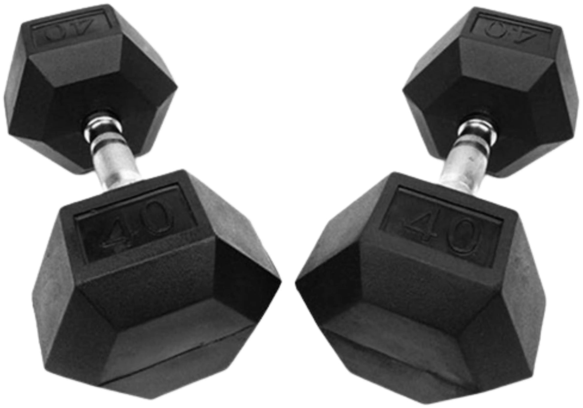 French Fitness Rubber Coated Hex Dumbbell Set 55-75 lbs (New) Image 10