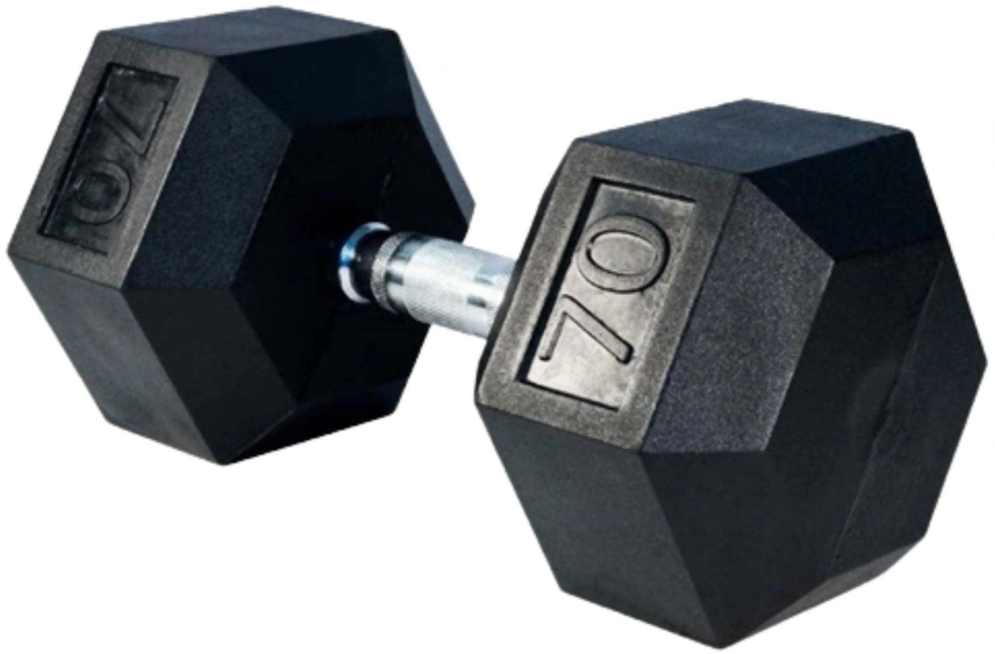 French Fitness Rubber Coated Hex Dumbbell Set 55-75 lbs (New) Image 5