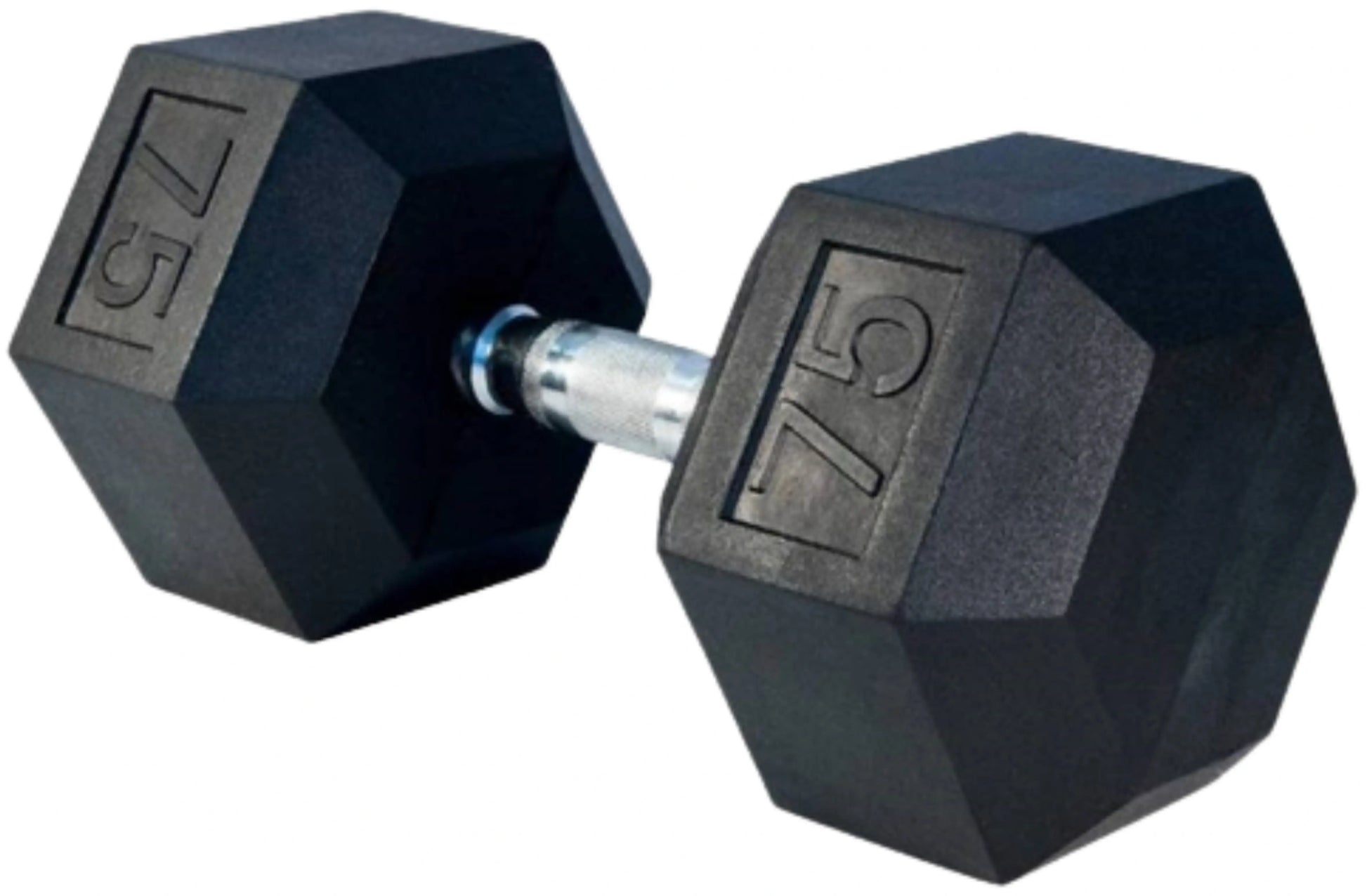 French Fitness Rubber Coated Hex Dumbbell Set 55-75 lbs (New) Image 6