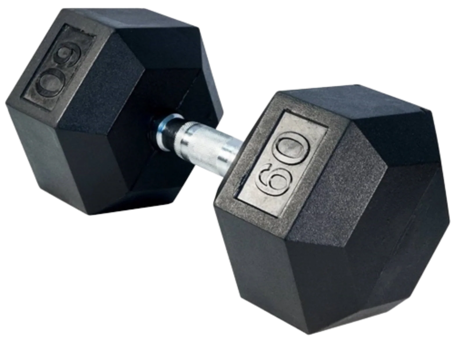 French Fitness Rubber Coated Hex Dumbbell 60 lbs - Single (New) Image