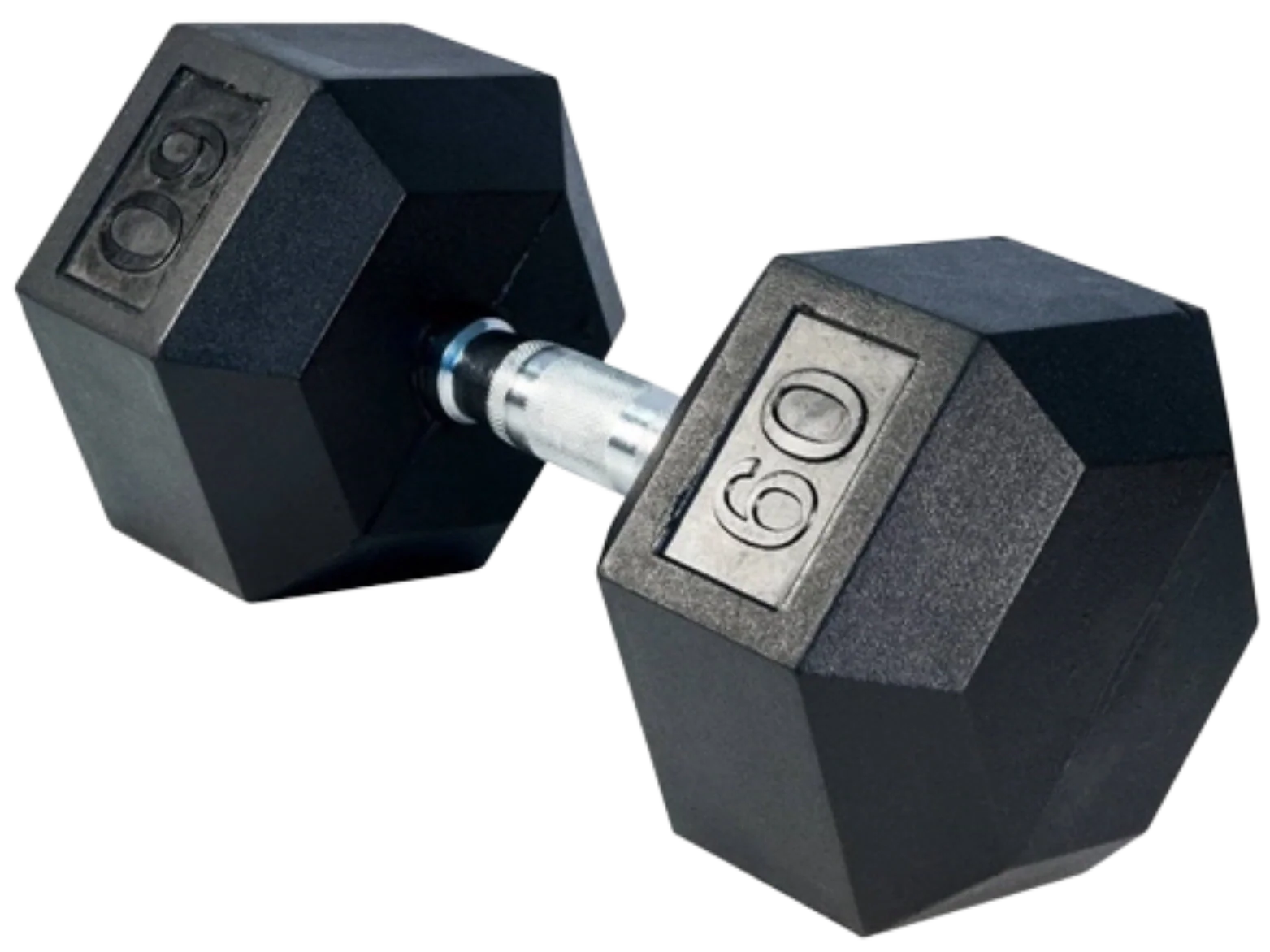 French Fitness Rubber Coated Hex Dumbbell 60 lbs - Single (New) Image