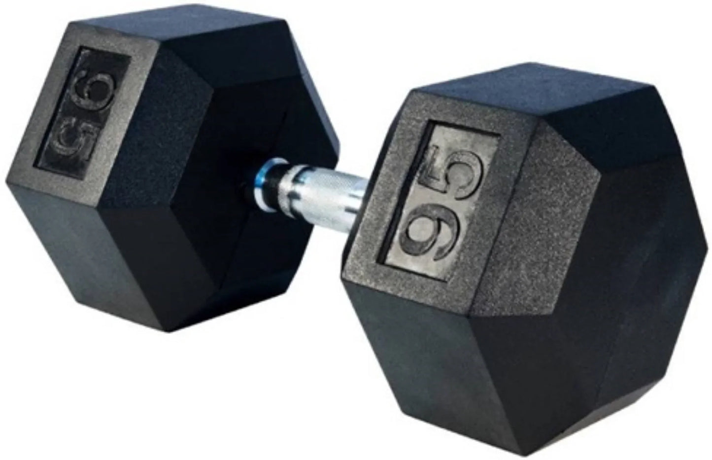 French Fitness Rubber Coated Hex Dumbbell Set 80-100 lbs (New) Image 5