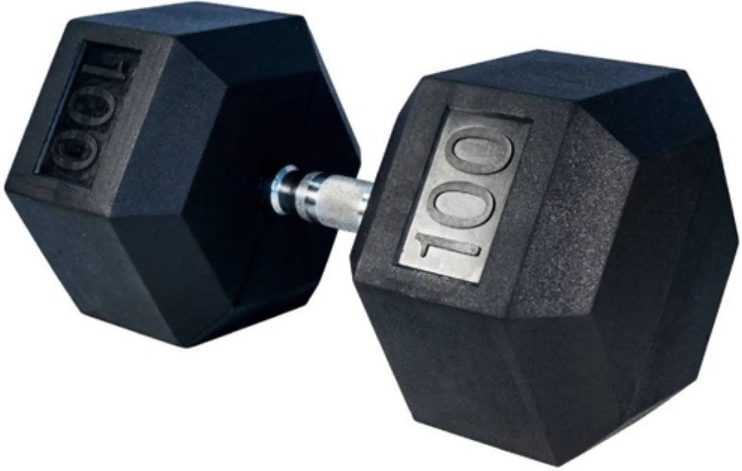 French Fitness Rubber Coated Hex Dumbbell Set 80-100 lbs (New) Image 6