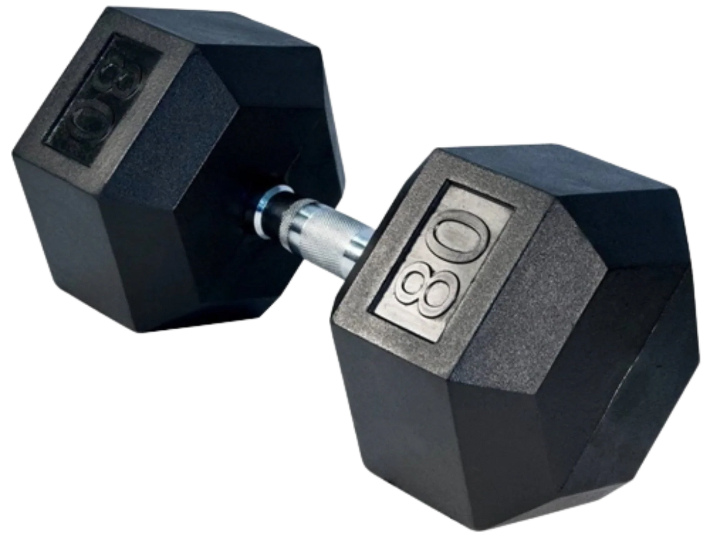 French Fitness Rubber Coated Hex Dumbbell 80 lbs - Single (New) Image