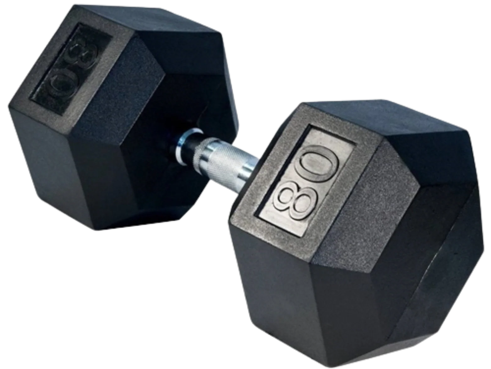 French Fitness Rubber Coated Hex Dumbbell 80 lbs - Single (New) Image