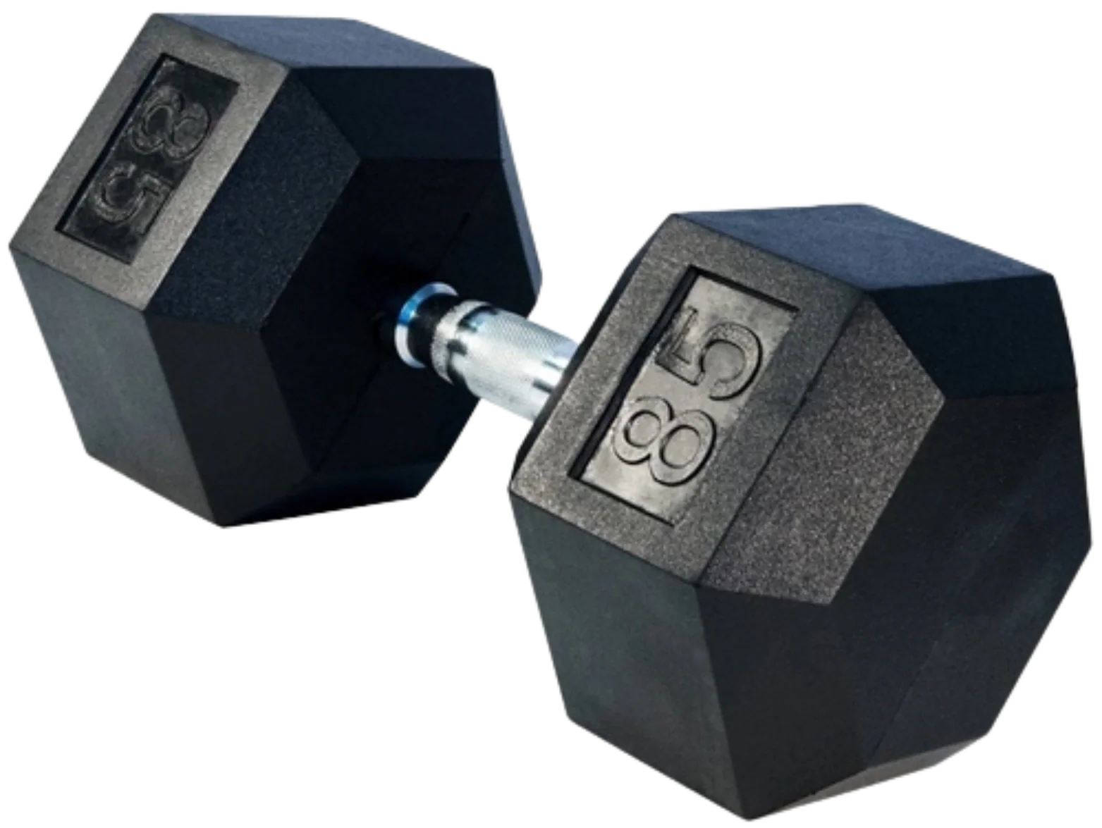 French Fitness Rubber Coated Hex Dumbbell 85 lbs - Single  (New) Image