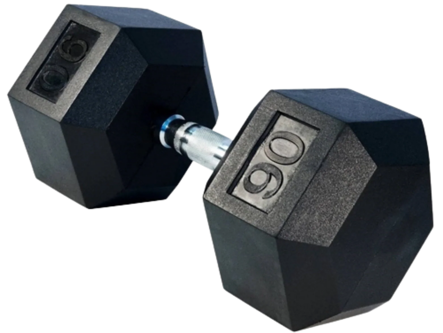 French Fitness Rubber Coated Hex Dumbbell 90 lbs - Single (New) Image