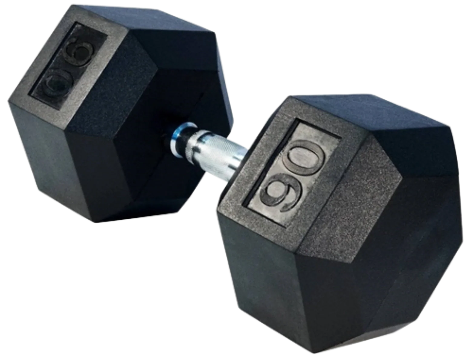 French Fitness Rubber Coated Hex Dumbbell 90 lbs - Single (New) Image