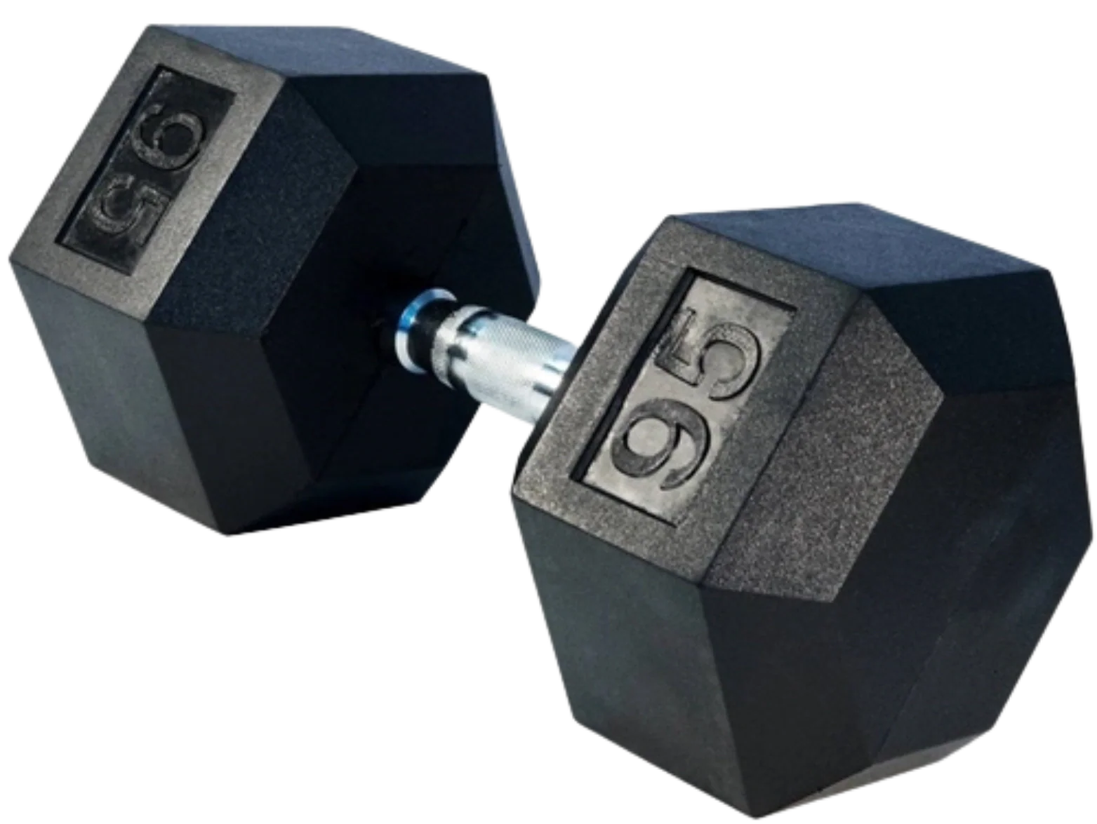 French Fitness Rubber Coated Hex Dumbbell 95 lbs - Single (New) Image