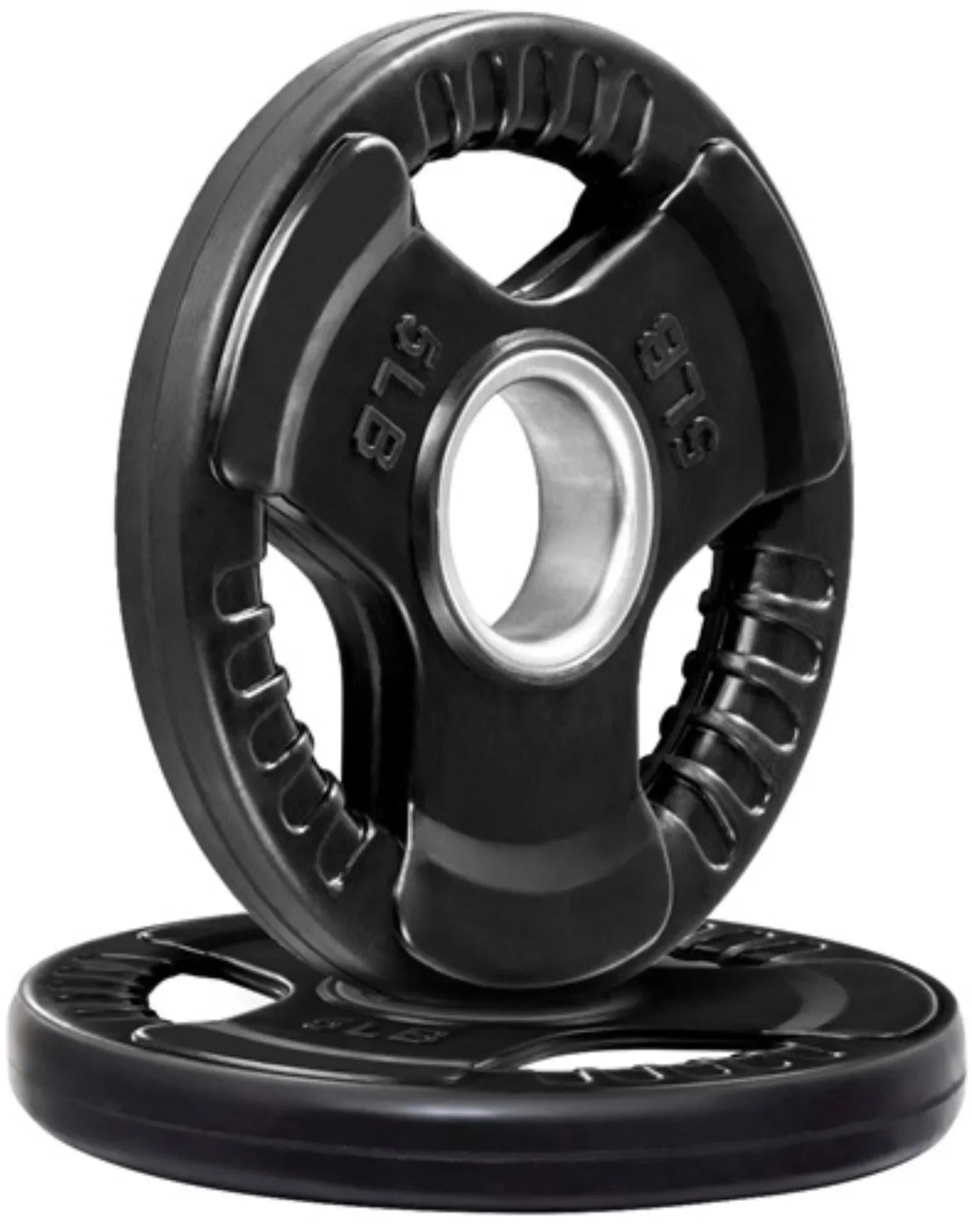 French Fitness Rubber Grip Olympic Weight Plate Set 140 lbs (New) Image 2