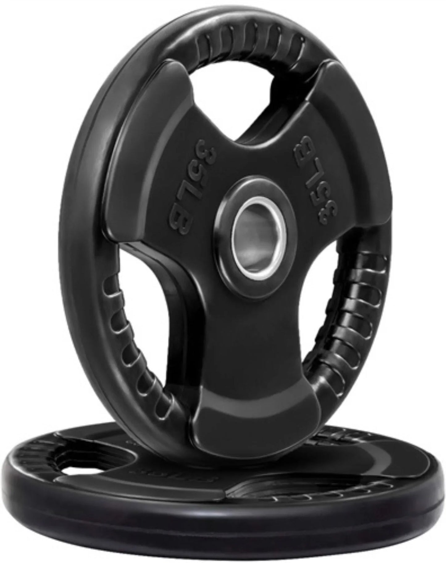 French Fitness Rubber Grip Olympic Weight Plate Set 140 lbs (New) Image 4