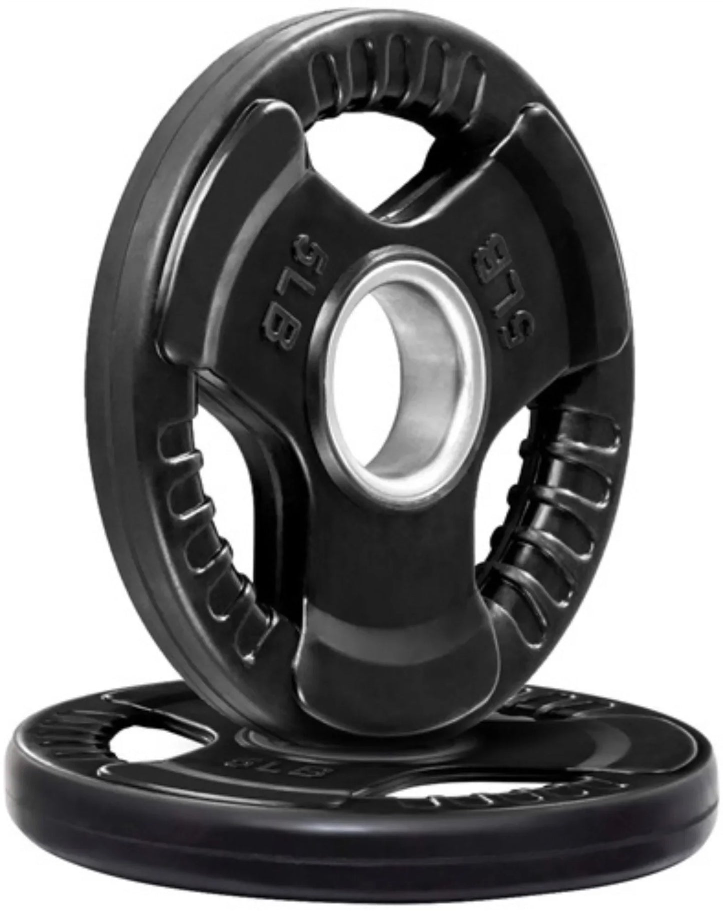 French Fitness Rubber Grip Olympic Weight Plate Set 170 lbs (New) Image 2