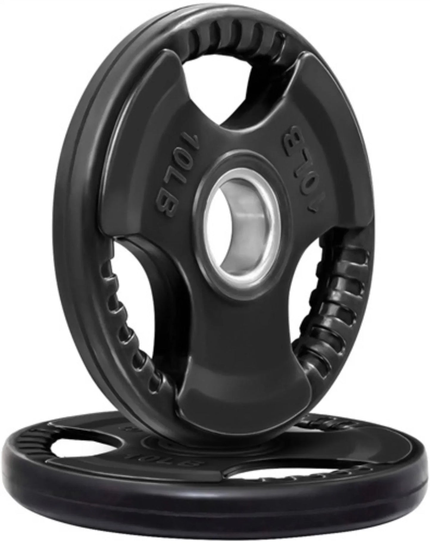 French Fitness Rubber Grip Olympic Weight Plate Set 170 lbs (New) Image 3