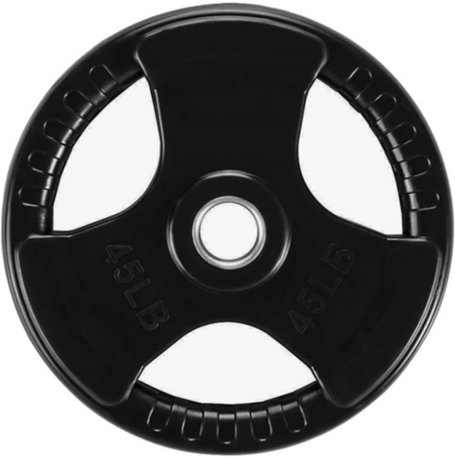 French Fitness Rubber Grip Olympic Weight Plate Set 190 lbs (New) Image 9