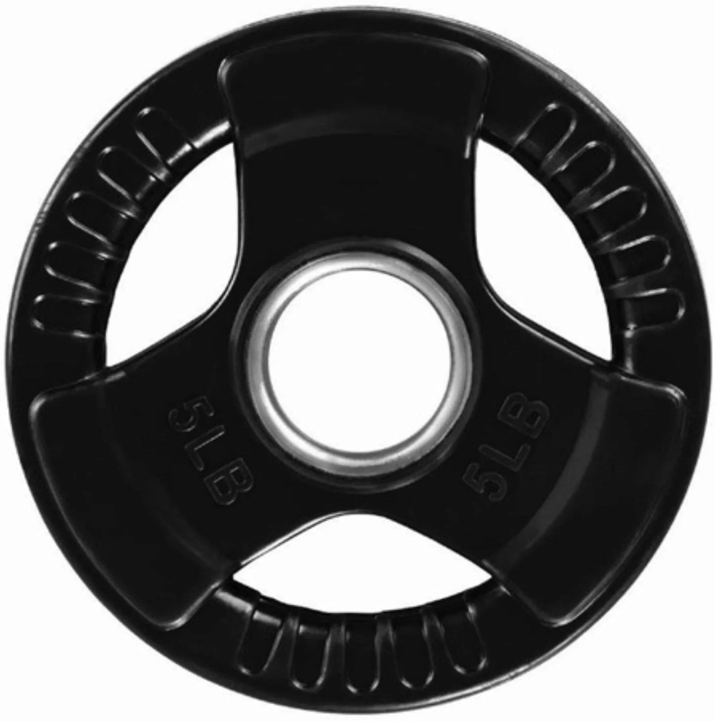 French Fitness Rubber Grip Weight Plate Set w/7 ft Olympic Bar 235 lbs + Bench (New) Image 8