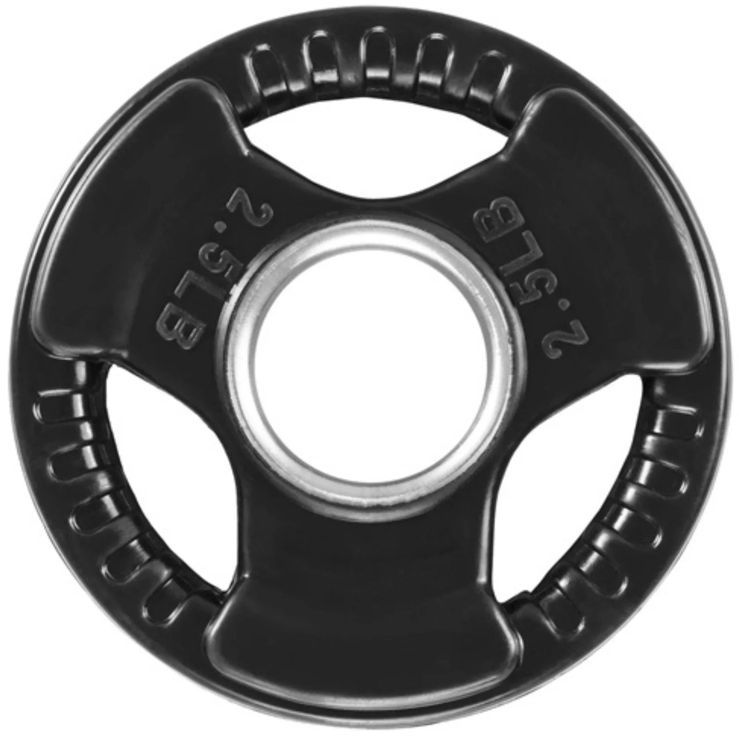French Fitness Rubber Grip Olympic Plate 2.5 lbs Black (New) Image 2