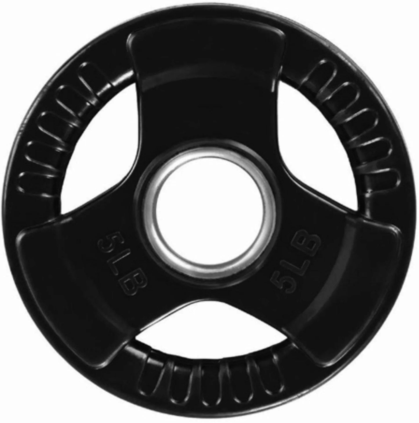 French Fitness Rubber Grip Weight Plate Set w/7 ft Olympic Bar 305 lbs (New) Image 6