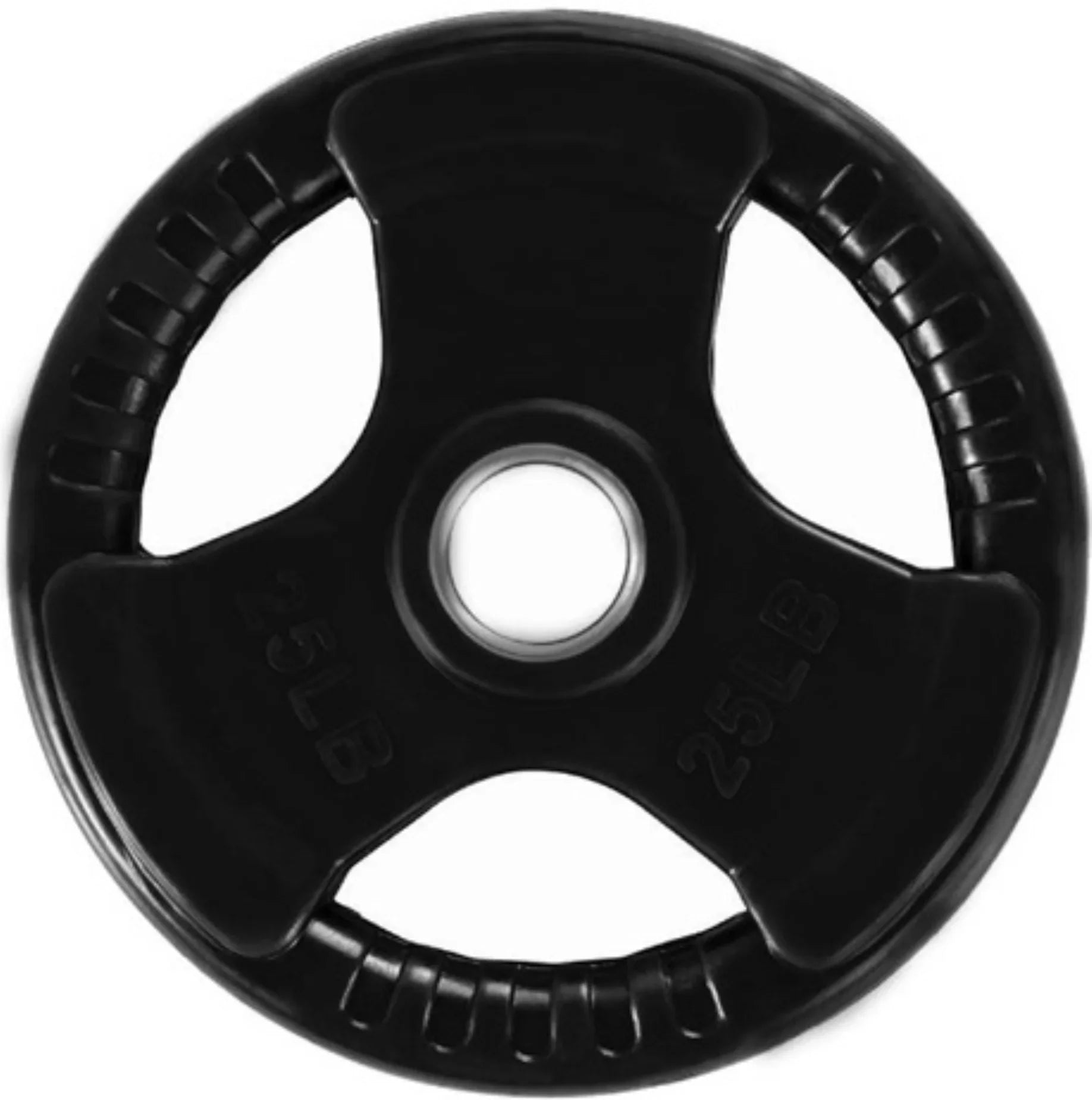 French Fitness Rubber Grip Weight Plate Set w/7 ft Olympic Bar 305 lbs (New) Image 8