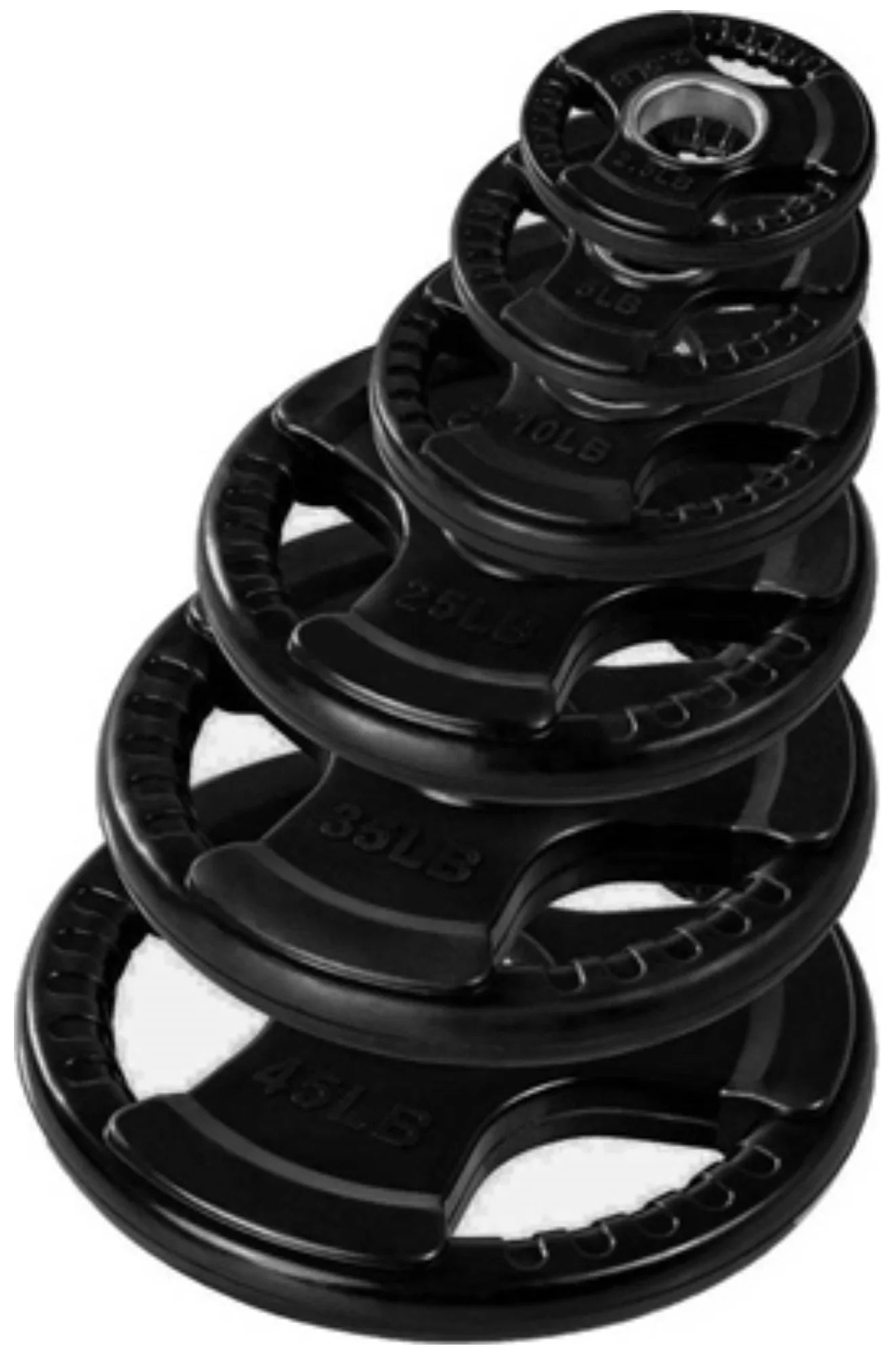 French Fitness Rubber Grip Olympic Weight Plate Set 350 lbs (New) Image 2