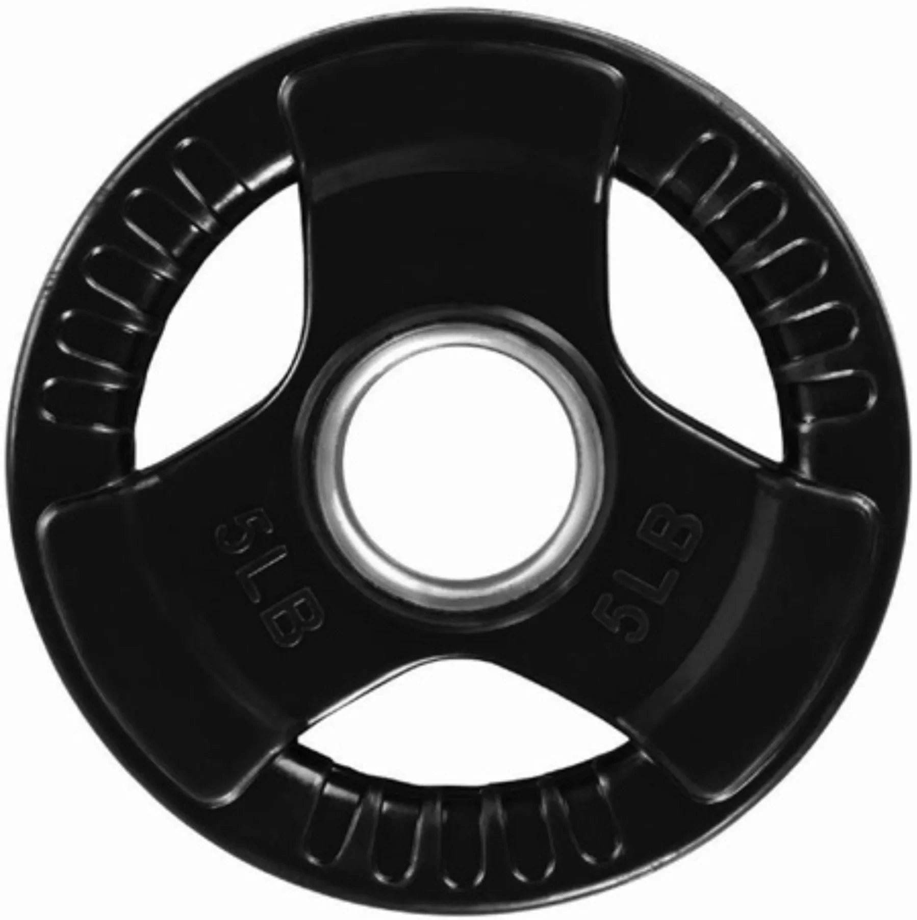 French Fitness Rubber Grip Weight Plate Set w/7 ft Olympic Bar 395 lbs (New) Image 6