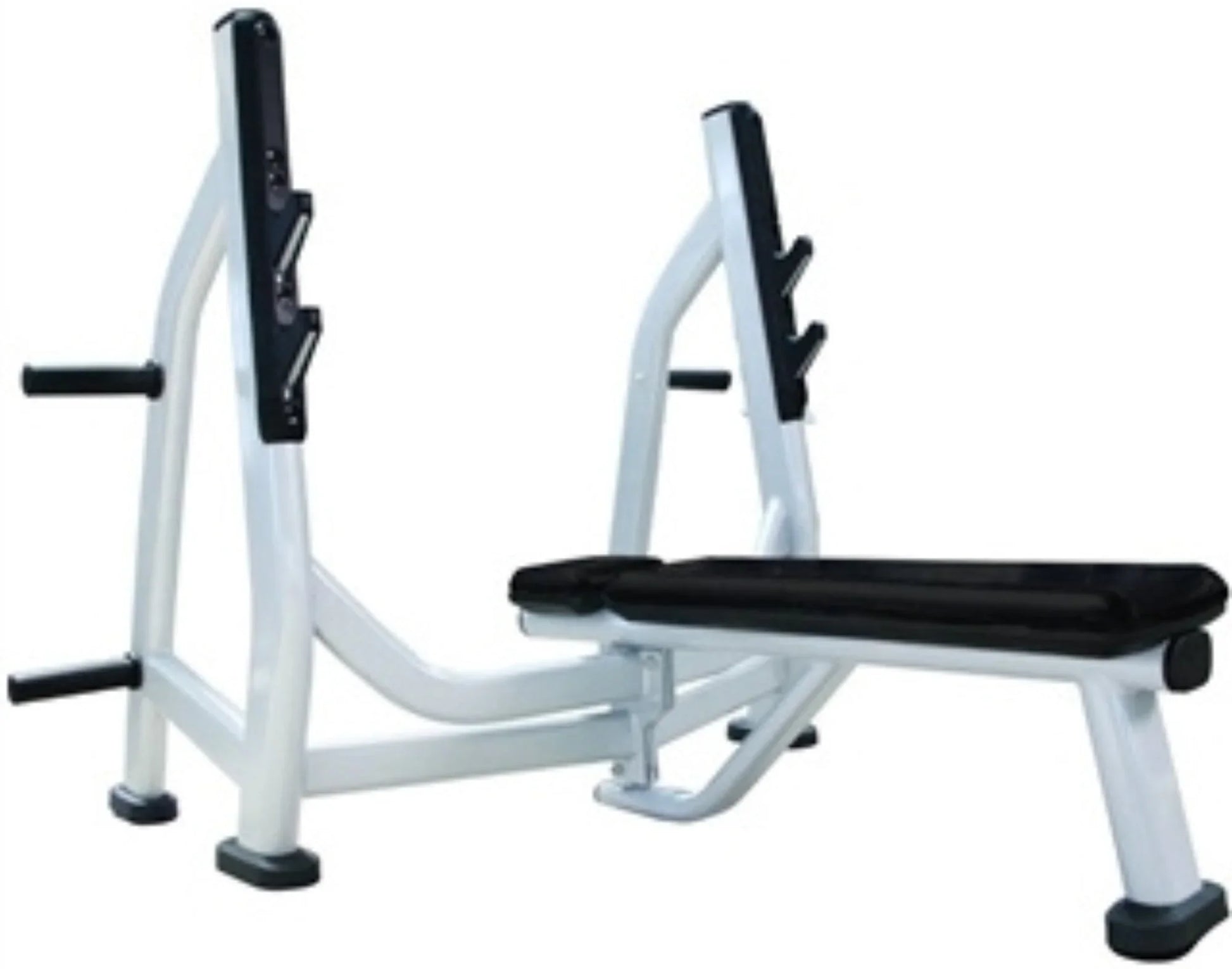 French Fitness Rubber Grip Weight Plate Set w/7 ft Olympic Bar 395 lbs + Bench (New) Image 6