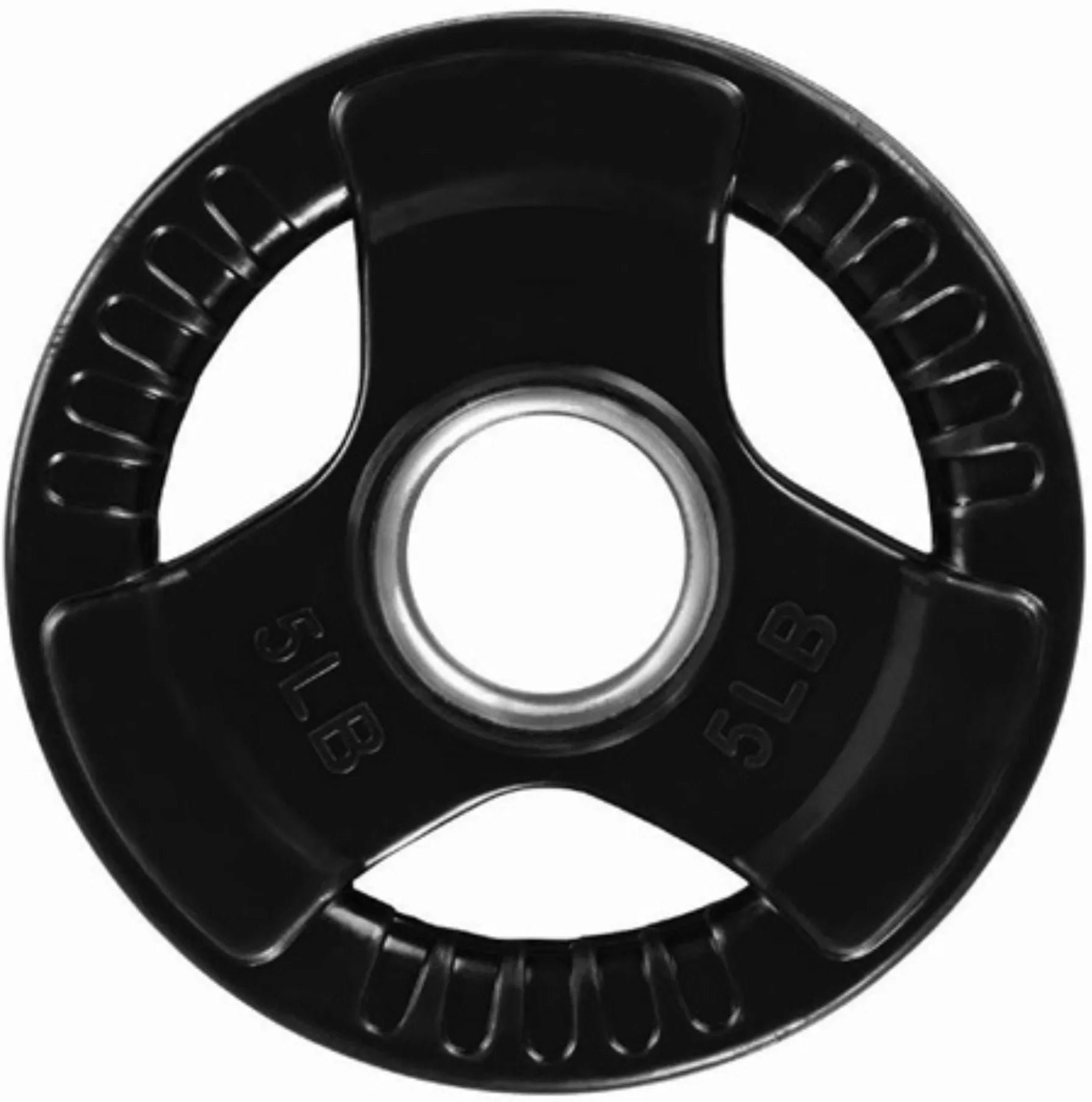 French Fitness Rubber Grip Weight Plate Set w/7 ft Olympic Bar 395 lbs + Bench (New) Image 8