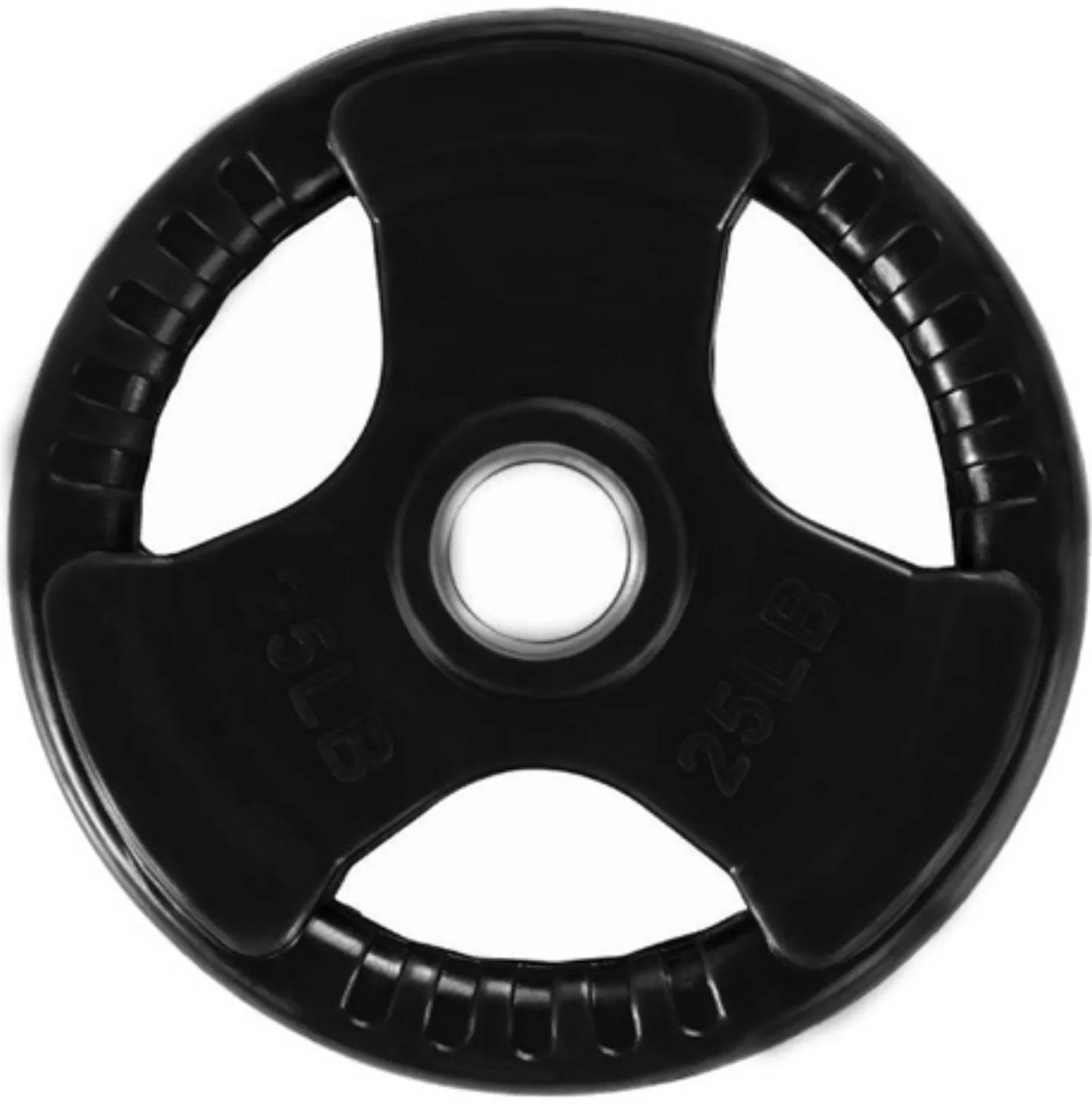 French Fitness Rubber Grip Weight Plate Set w/7 ft Olympic Bar 395 lbs + Bench (New) Image 10