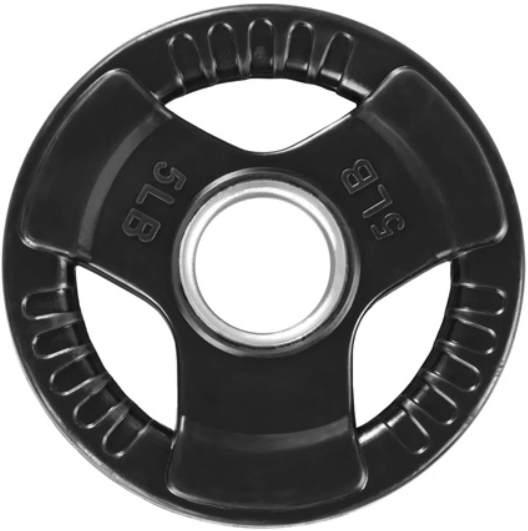 French Fitness Rubber Grip Olympic Plate 5 lbs Black (New) Image 2