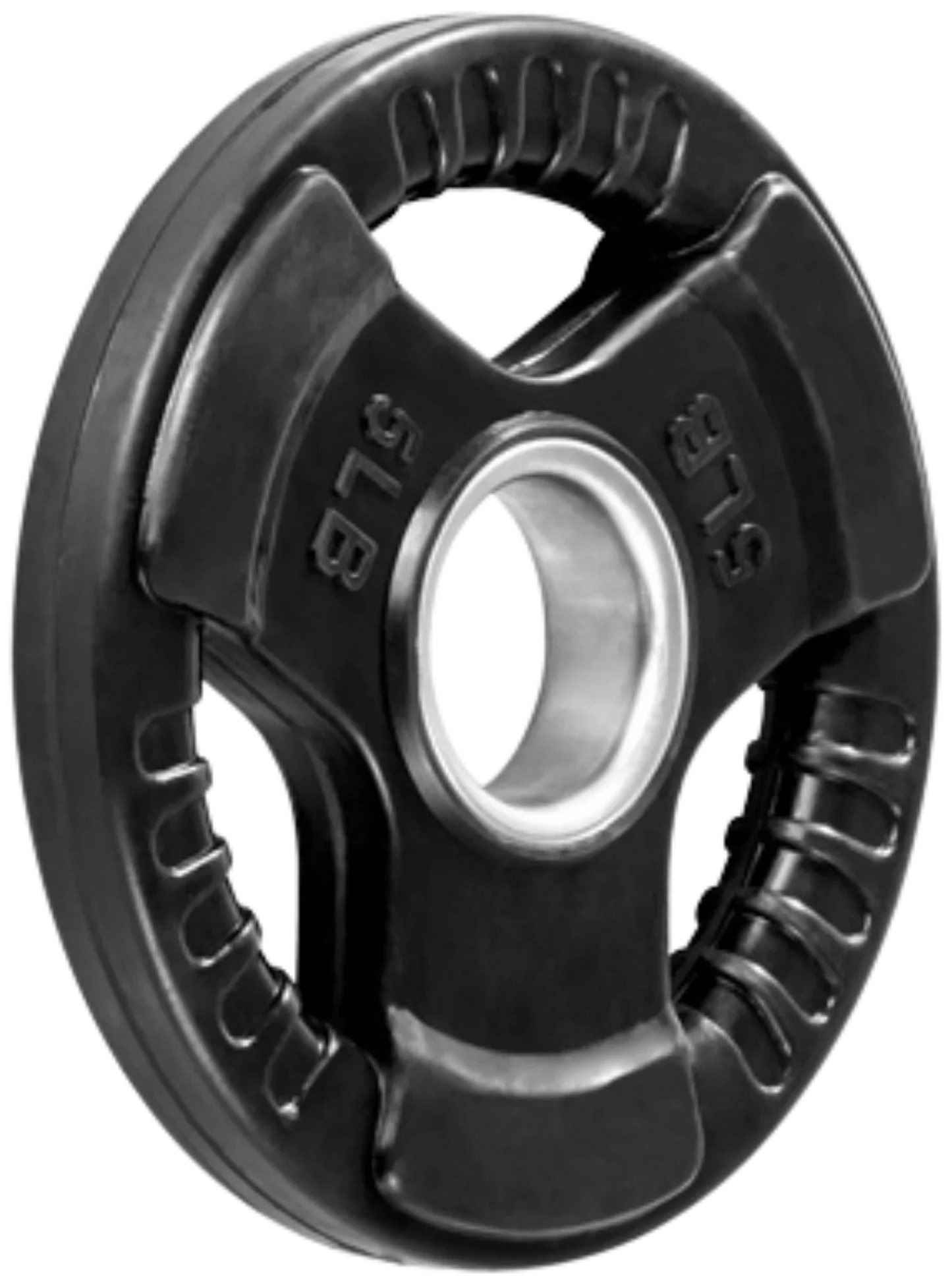 French Fitness Rubber Grip Olympic Plate 5 lbs Black (New) Image