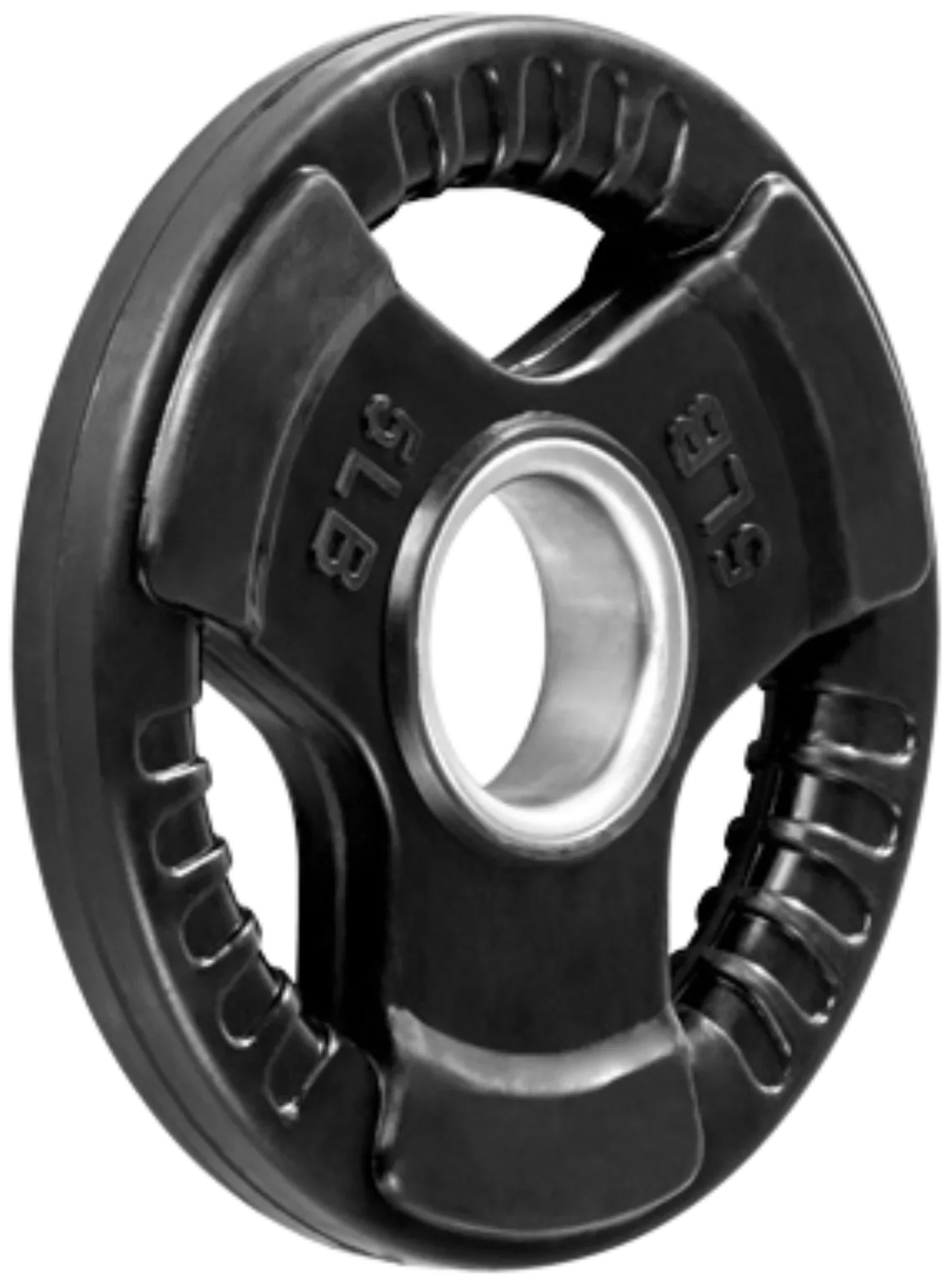 French Fitness Rubber Grip Olympic Plate 5 lbs Black (New) Image