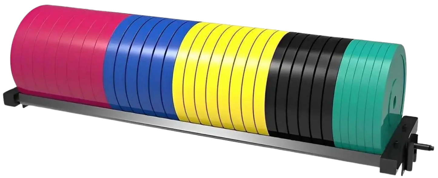 French Fitness 43" Rack & Rig Bumper Plate Tier/Tray Attachment (New) - Angled View