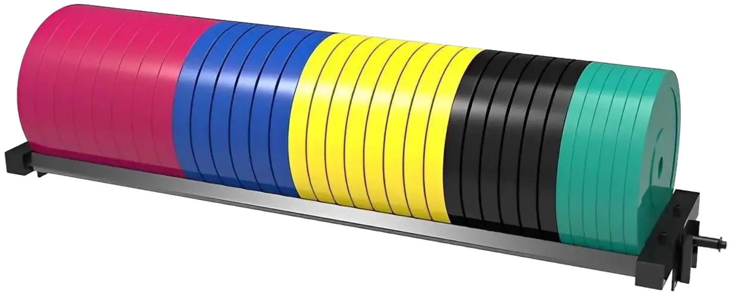 French Fitness - 71" Rack & Rig Bumper Plate Tier/Tray Attachment (New) - Angled View