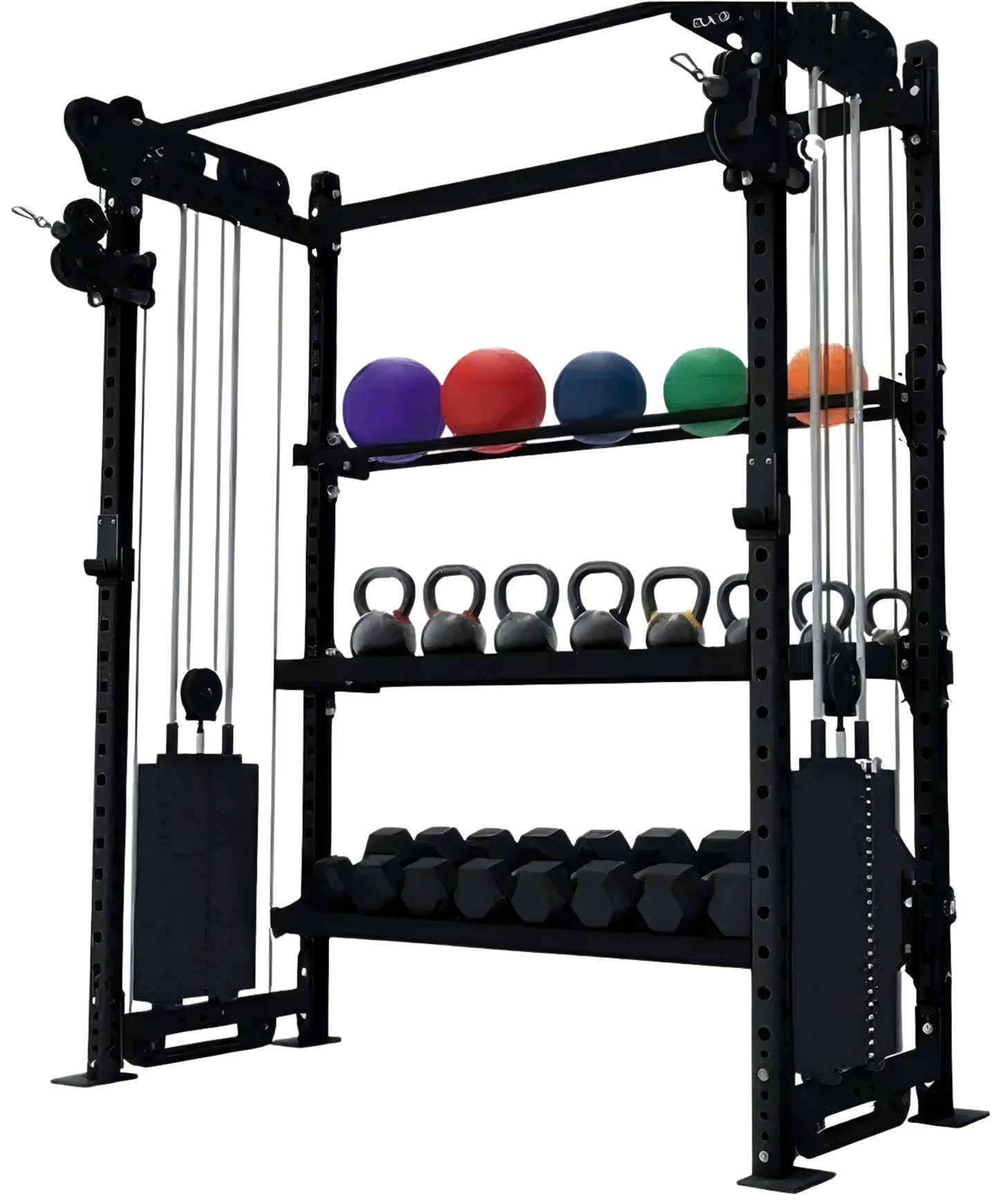 French Fitness Rig & Rack Functional Trainer w/3 Tier Storage 49" (New) Image