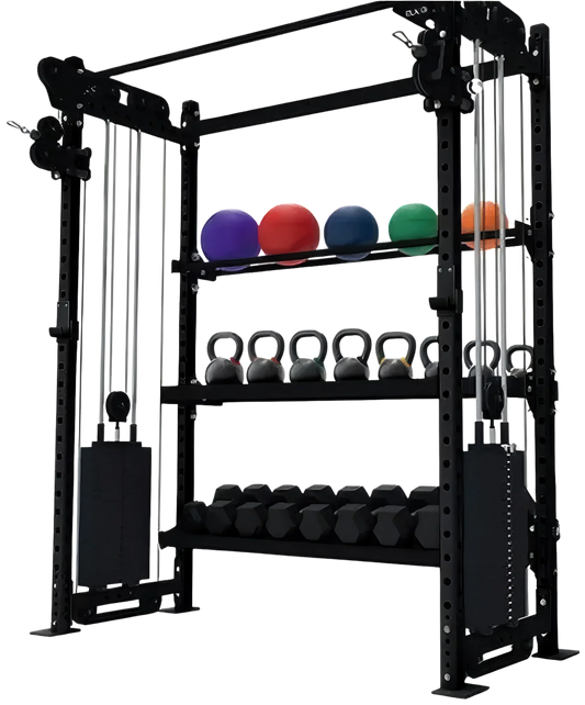 French Fitness Rig & Rack Functional Trainer w/3 Tier Storage 49" (New) Image