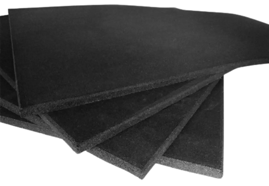 French Fitness Rubber Square Gym Flooring (39.37"x39.37" ea) (New) Image