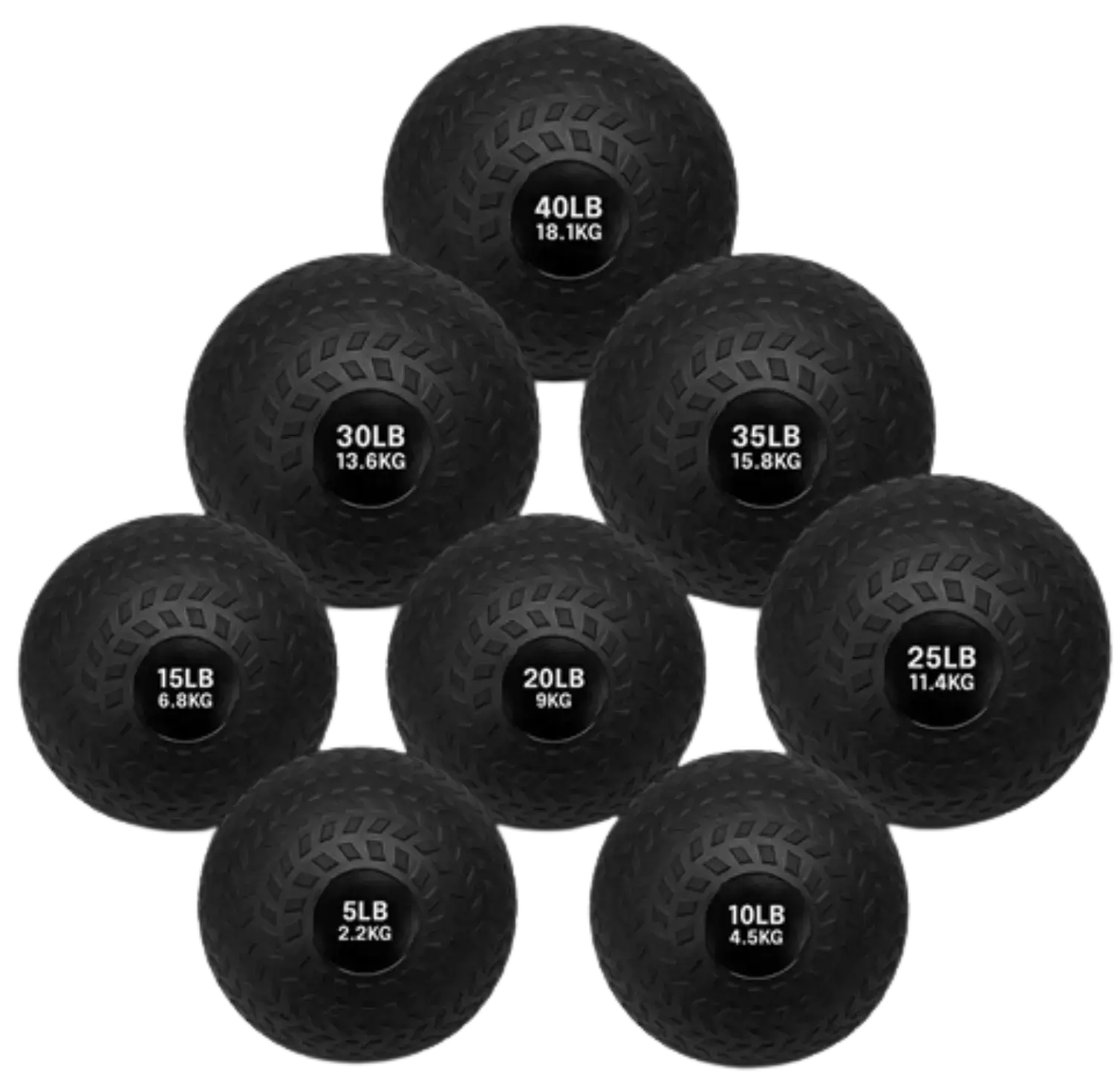 French Fitness PVC Slam Ball Set of 8 (5 to 40 lbs) (New) Image
