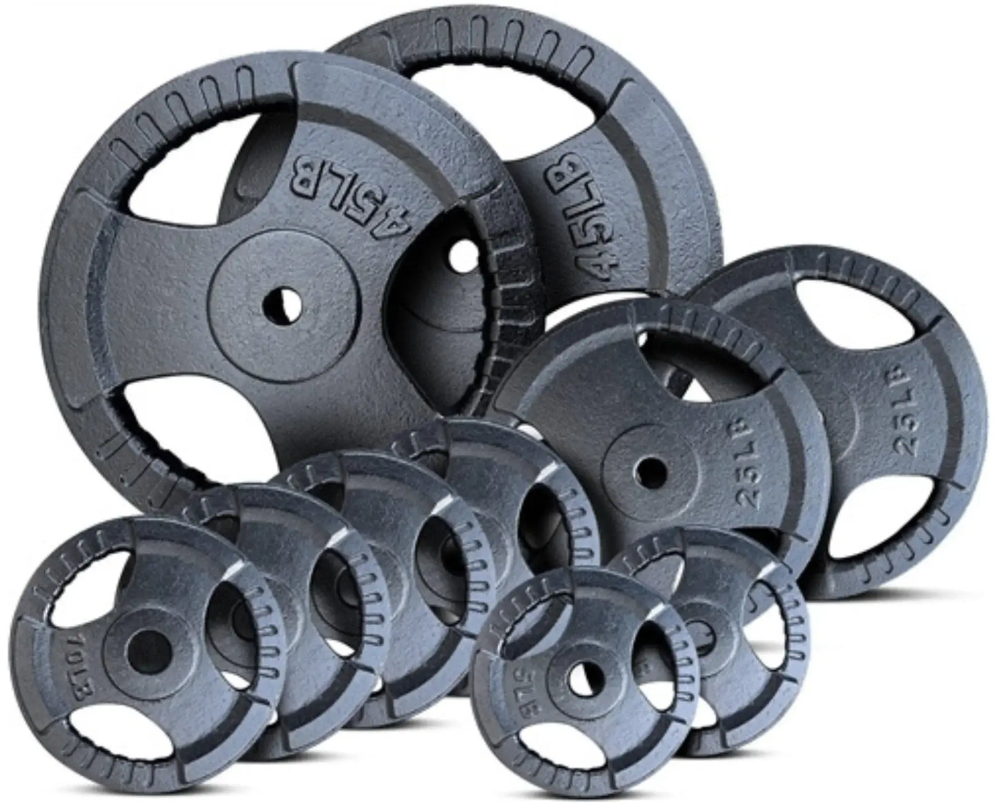 French Fitness Standard Cast Iron 1" Weight Plate Set 190 lbs (New) Image 2