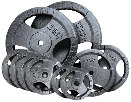 French Fitness Standard Cast Iron 1" Weight Plate Set 190 lbs (New) Image