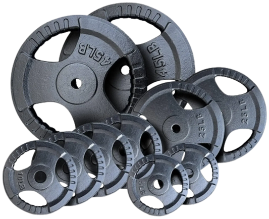 French Fitness Standard Cast Iron 1" Weight Plate Set 260 lbs (New) Image