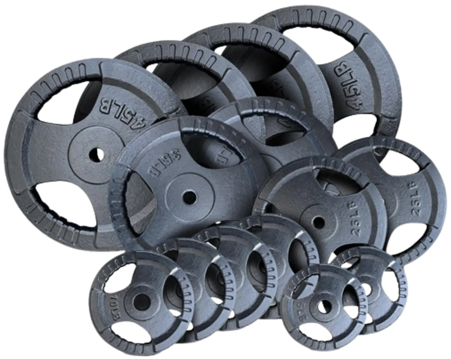 French Fitness Standard Cast Iron 1" Weight Plate Set  350 lbs (New) Image