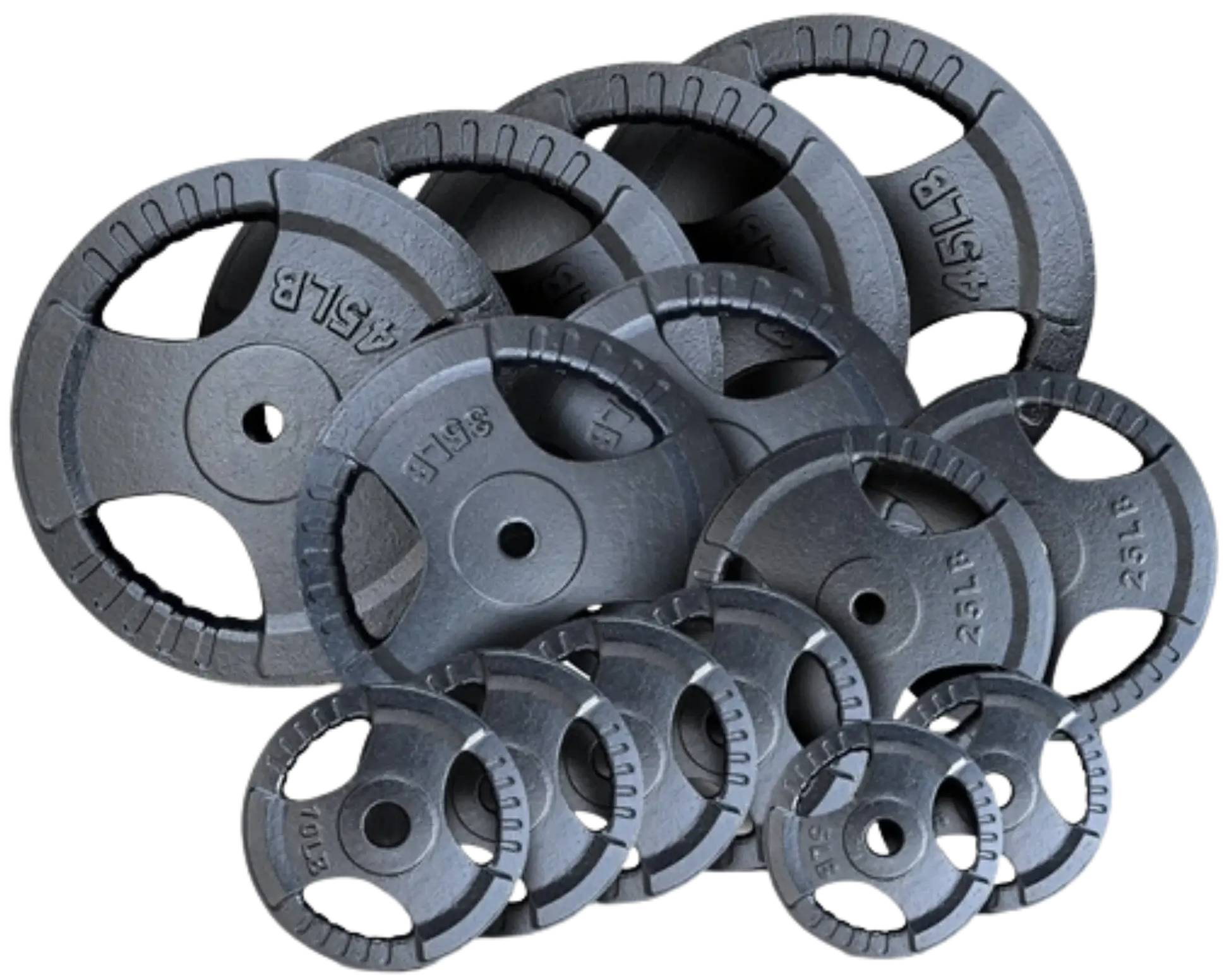 French Fitness Standard Cast Iron 1" Weight Plate Set  350 lbs (New) Image