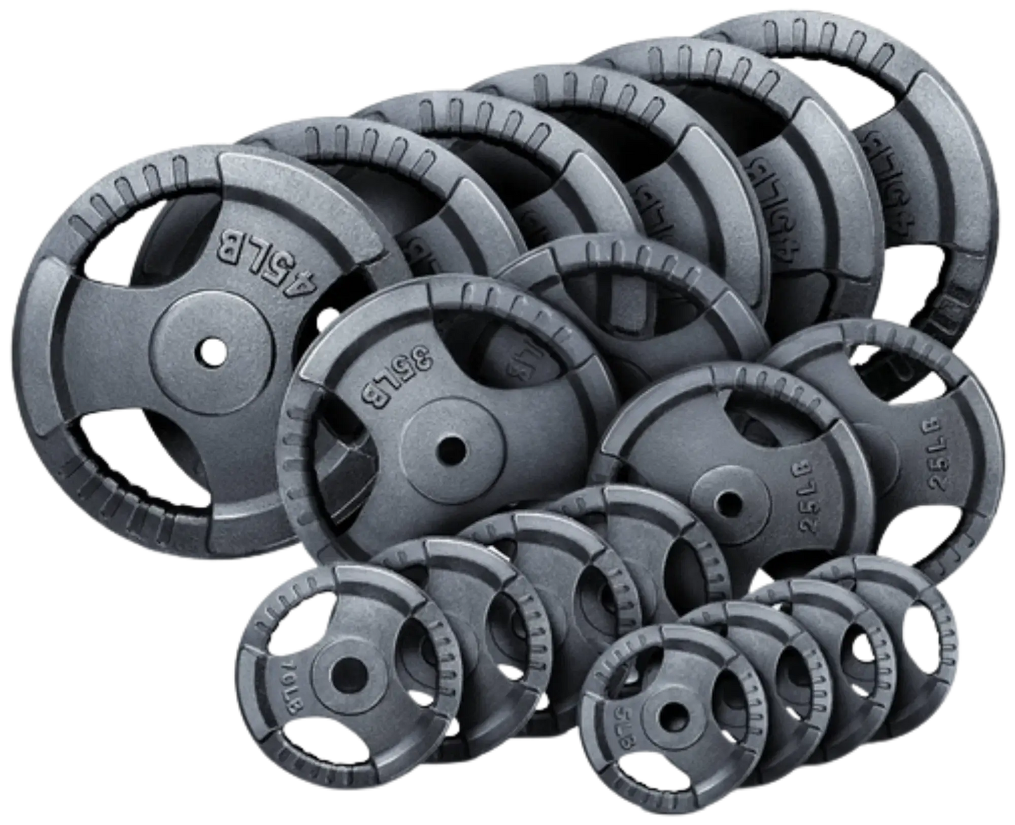 French Fitness Standard Cast Iron 1" Weight Plate Set 450 lbs (New) Image