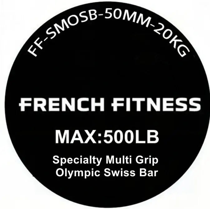 French Fitness Specialty Multi Grip Olympic Swiss Bar (New) Image 2