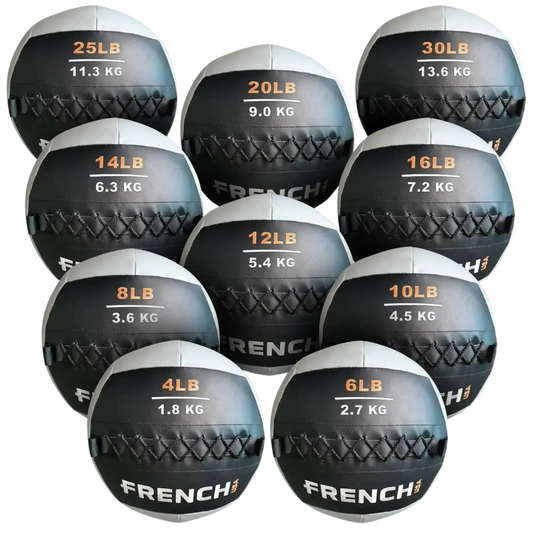 French Fitness Soft Medicine Wall Ball Set of 10 (4 to 30 lbs) (New) Image
