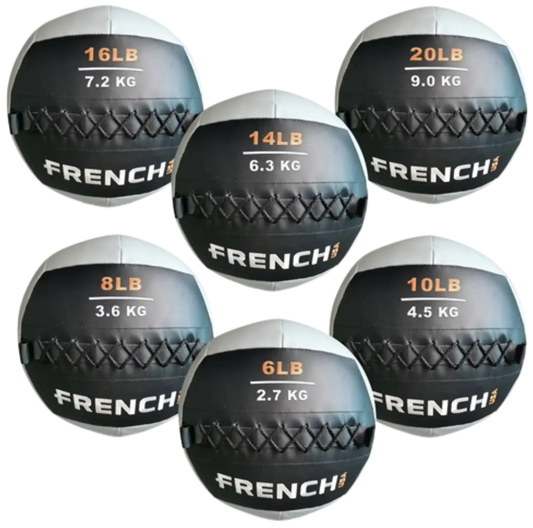French Fitness Soft Medicine Wall Ball Set of 6 (6 to 20 lbs) (New) Image