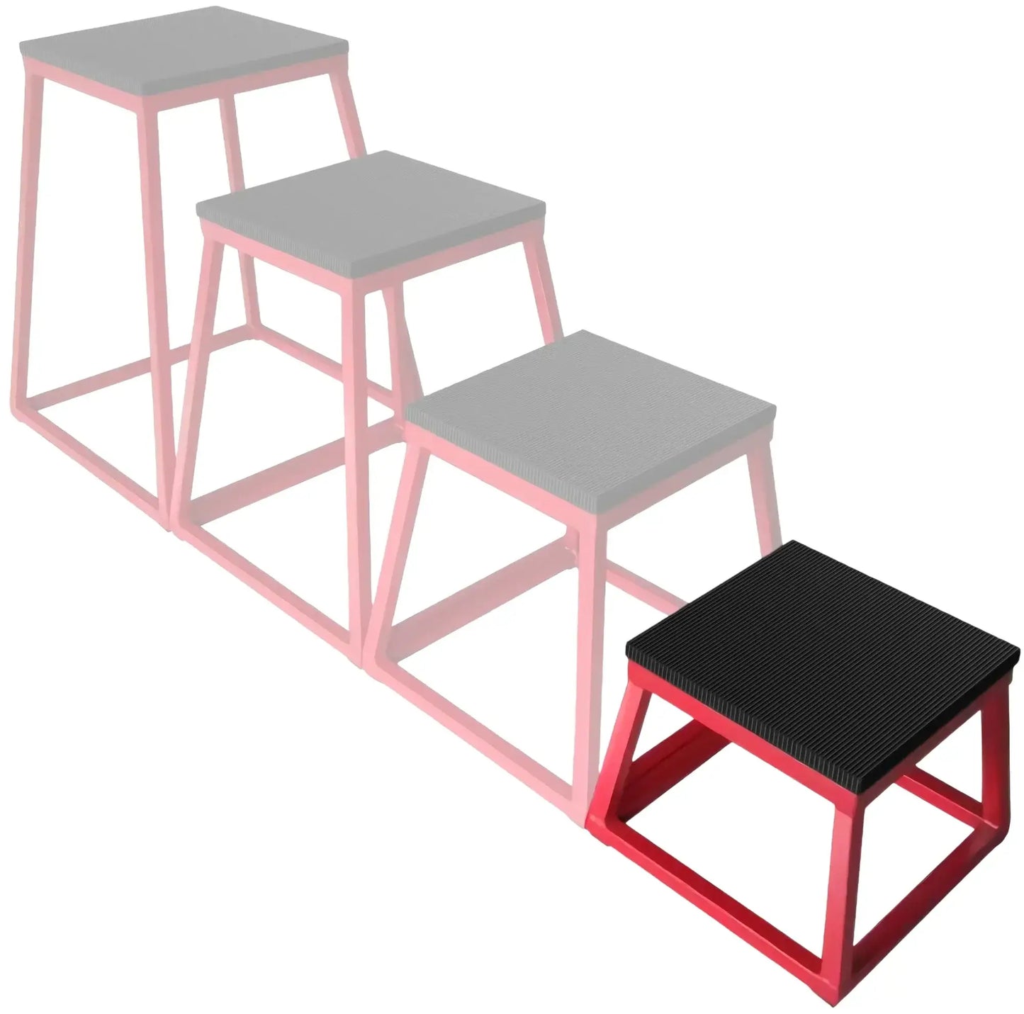 French Fitness - 12" Steel Plyo Jump Box (New) - Angled View